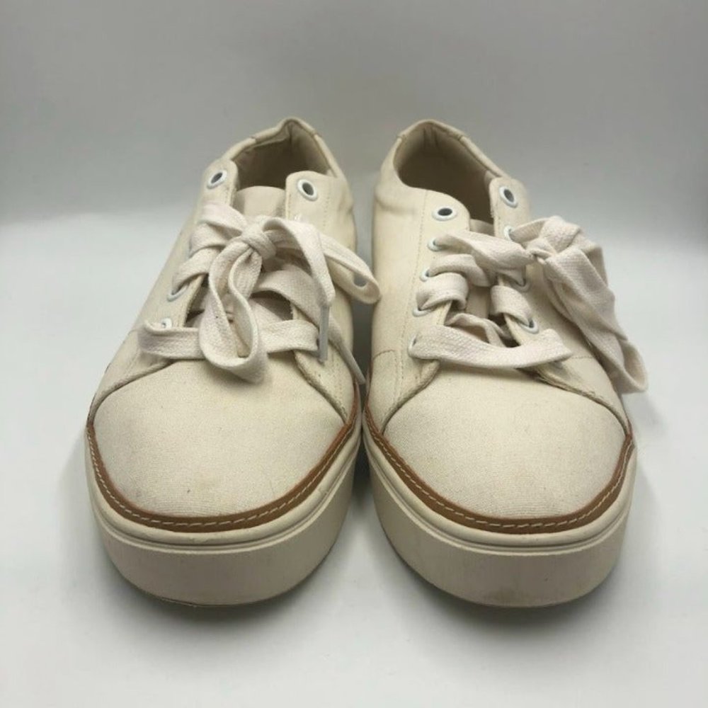 Tom's Women's Off White Canvas Sneakers Lace Up Size US 12 Everyday Casual - Picture 7 of 13
